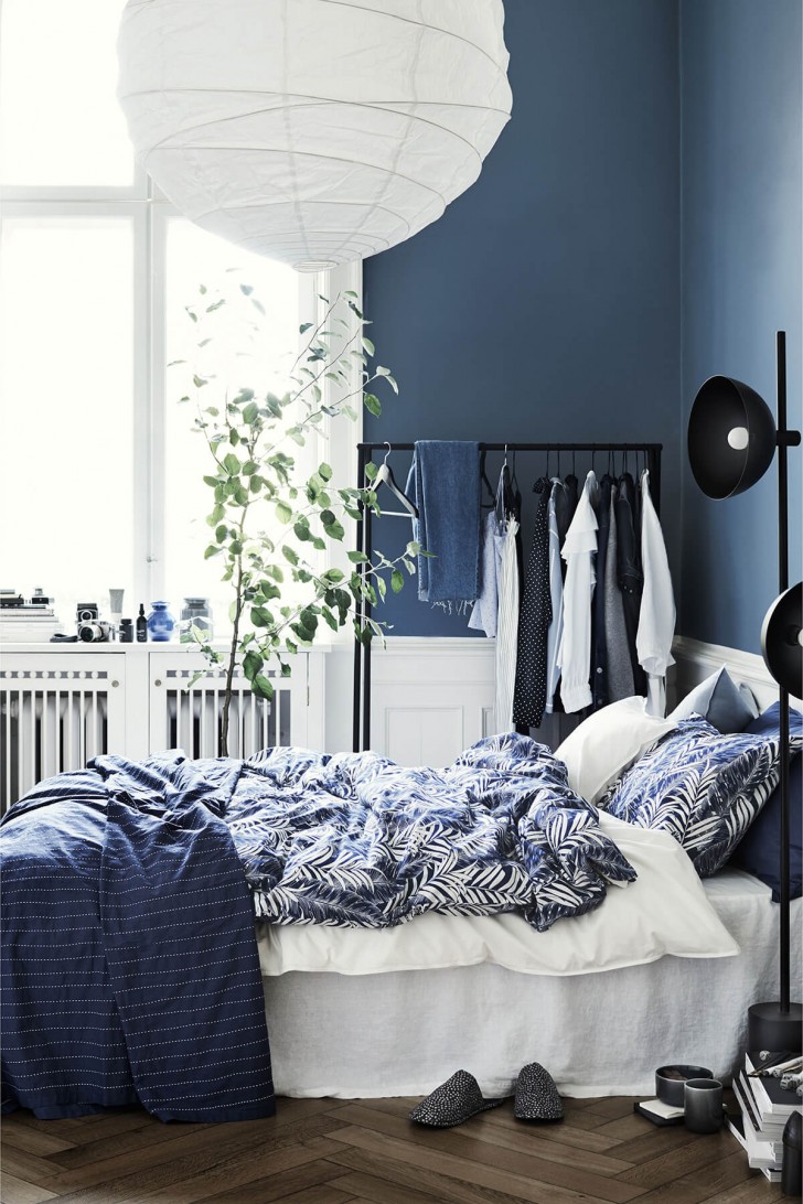 Blauwe kleurschakeringen in de slaapkamer