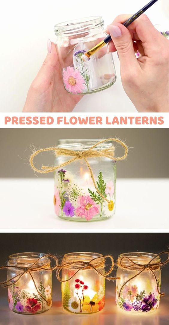 Bloemen geperst op glas: schattige kandelaars voor fantasierijke recycling