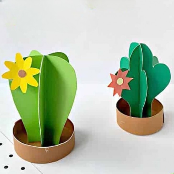 4. Cactus en papier 3D