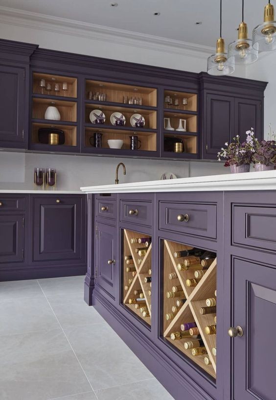 Des cuisines violet et lilas