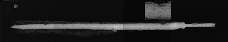 Det medeltida svärdet som hittades i den svenska graven utsattes för röntgenstrålar