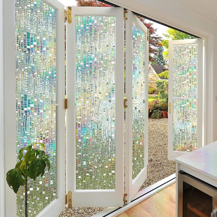Pellicola Per Vetri Arcobaleno Decorativa – Adesivo Statico Per Privacy, Anti UV, Per Finestre Casa E Ufficio