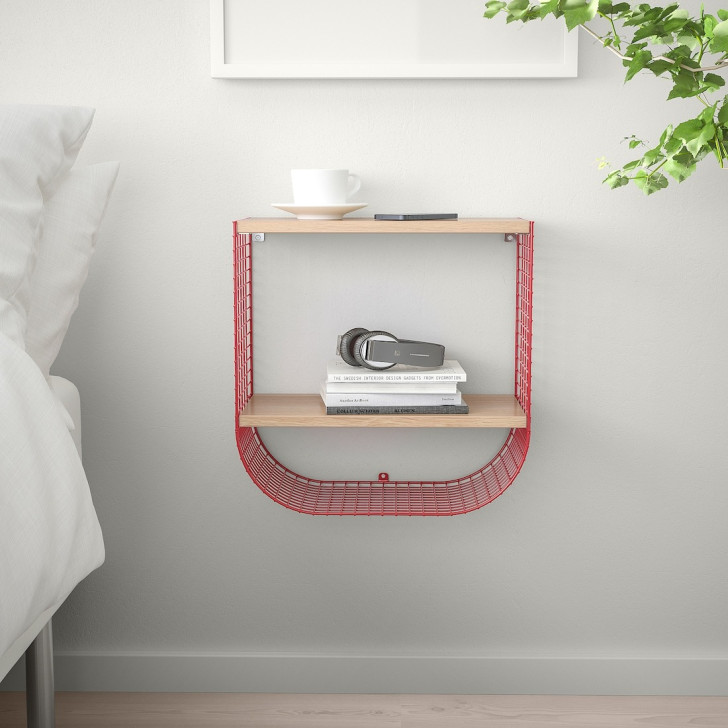 A shelf that acts as a bedside table