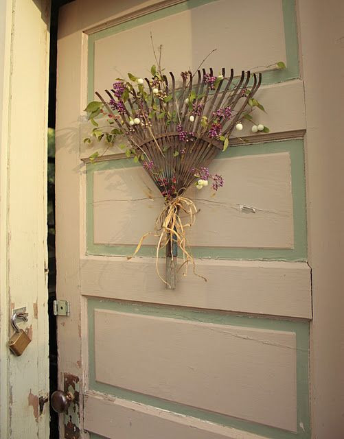 7. A creative, alternative door wreath