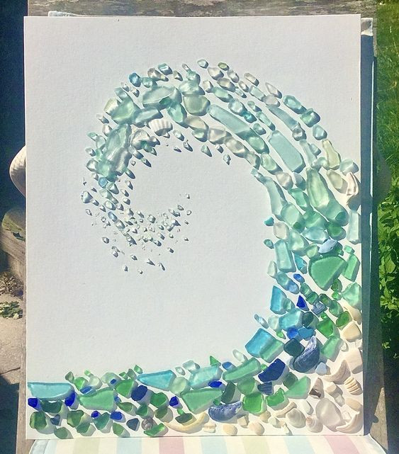 Kit Artistico Fai Da Te In Resina Spiaggia E Vetro Di Mare - Crea Quadri Oceanici - Cornice 23x18 Cm
