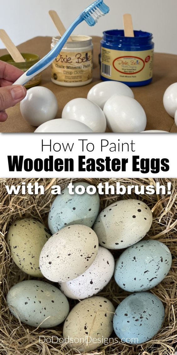 7. Non solo pennello: puoi decorare le uova anche con uno spazzolino