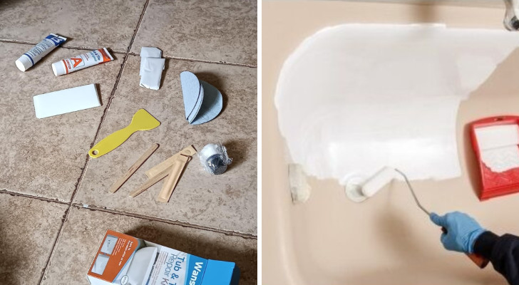 Kits to restore the enamel on bathroom fixtures