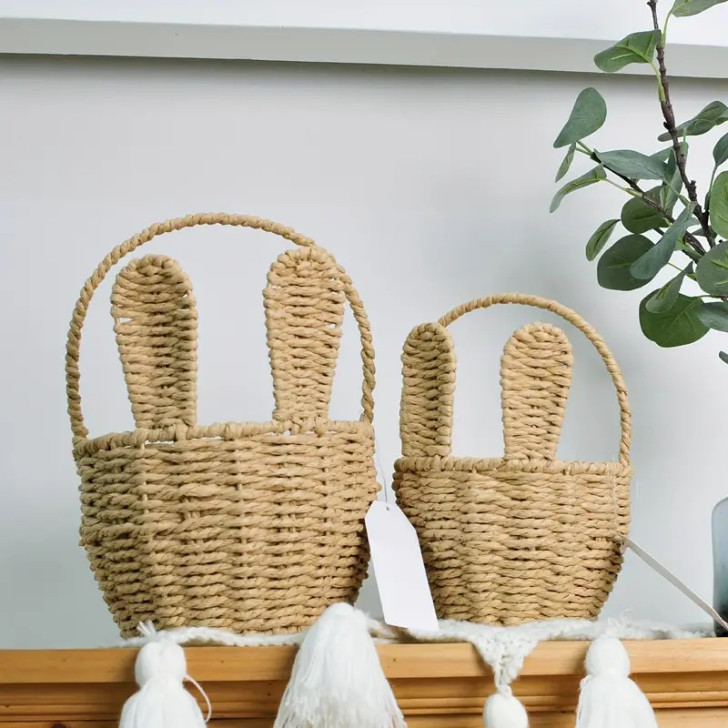 4. Wicker baskets with bunny ears
