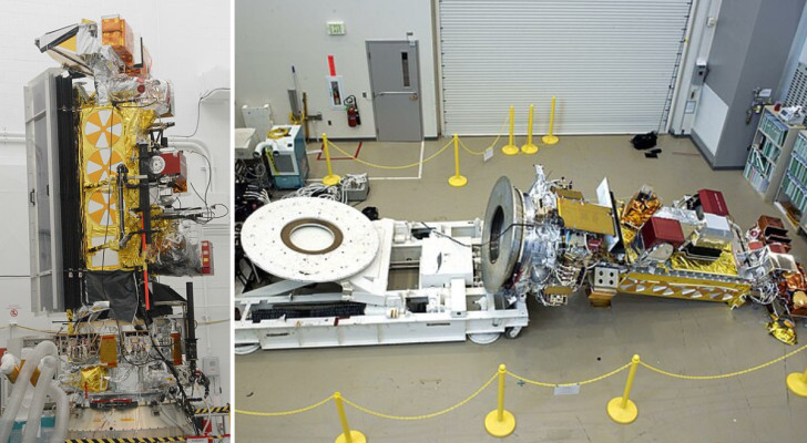 De dure reparatie van de satelliet vóór de lancering