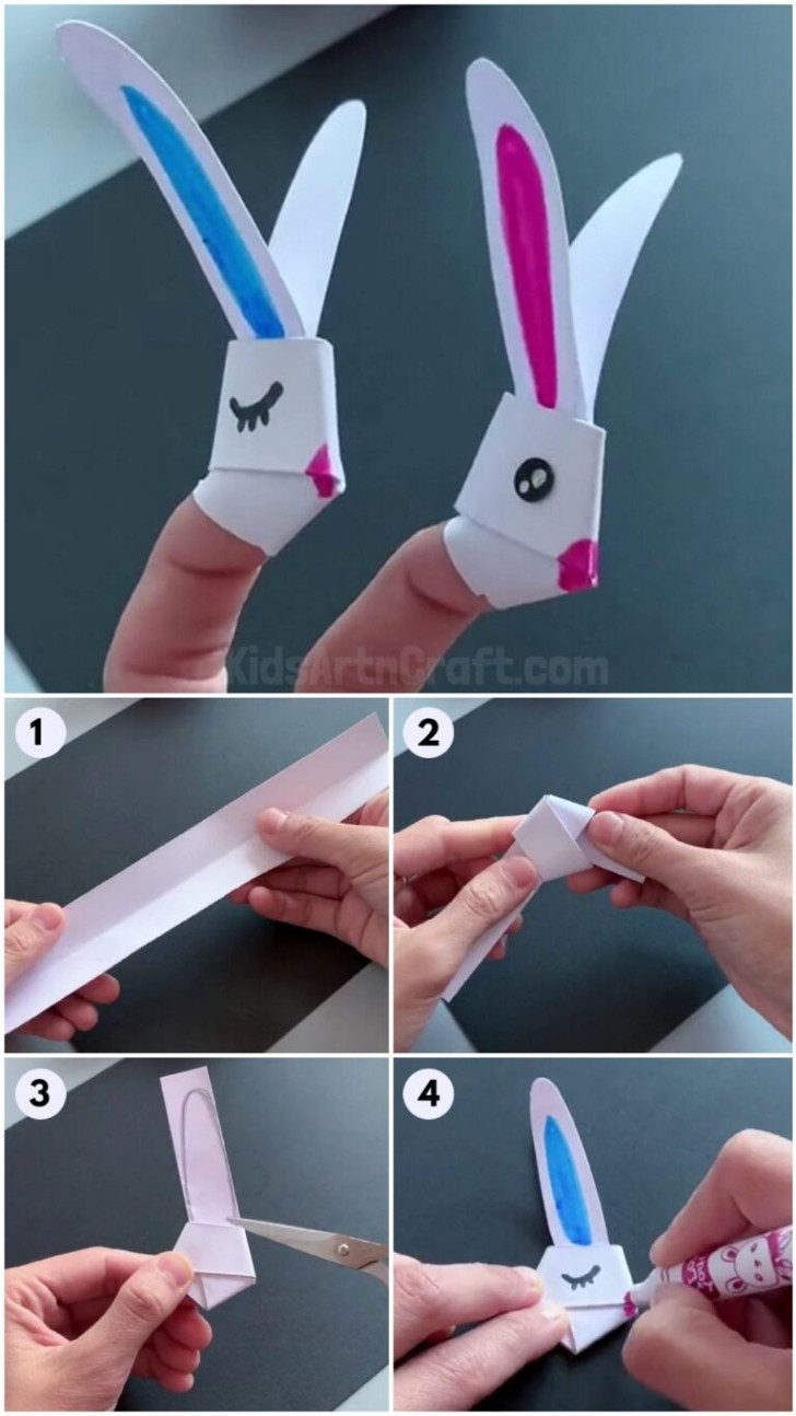 11. Marionette a forma di coniglietto per la punta delle dita