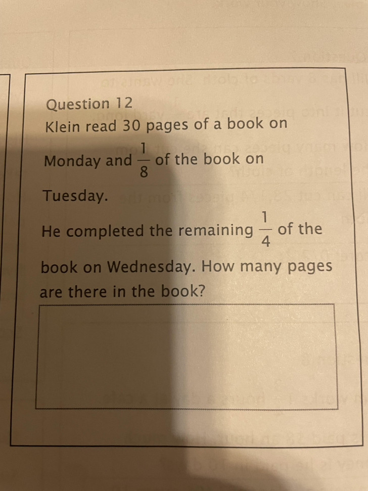 Compito di matematica: indovina le pagine del libro
