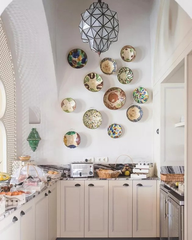 ceramic dishes on a white wall