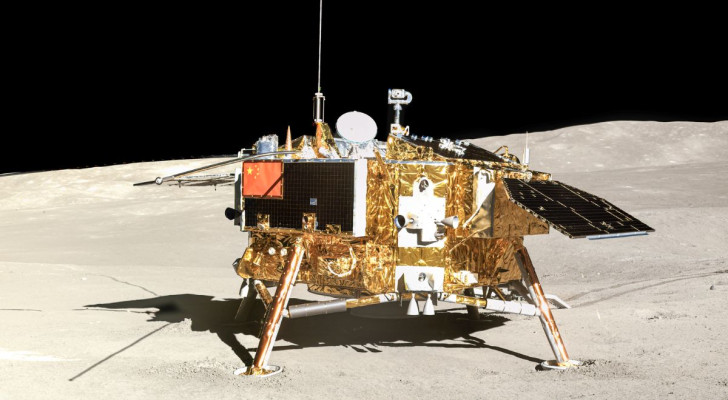 De lander van de Chang'e 4-missie, de eerste die op de andere kant van de maan landde