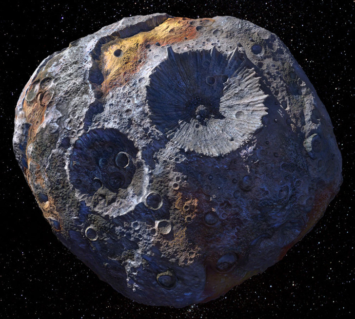 Konstnärlig representation av asteroiden Psyche