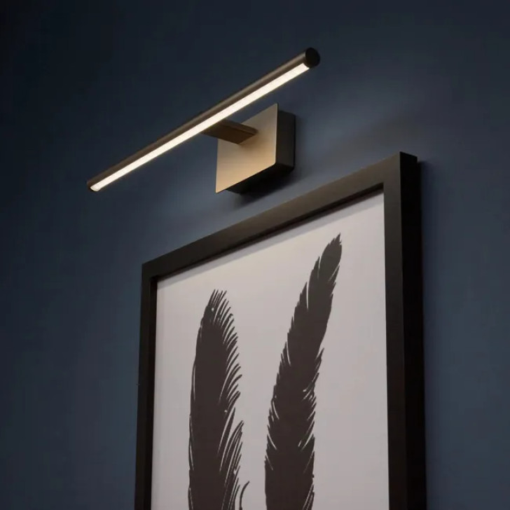 A spotlight above artwork