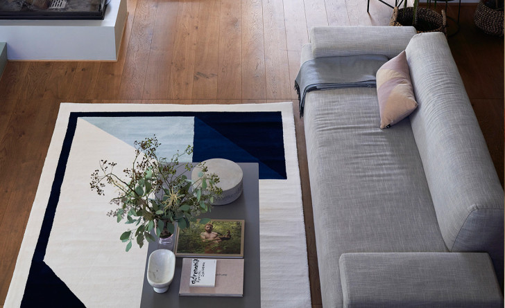 A designer carpet in a living room