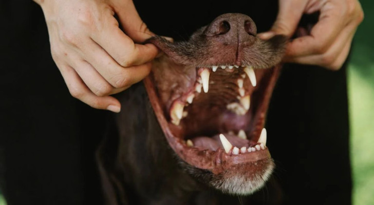 cane con bocca spalancata