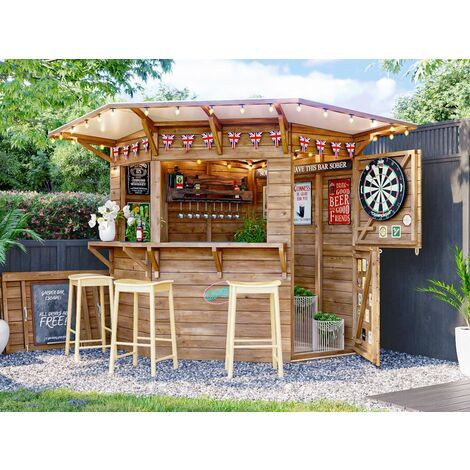 outdoor bar styled as a bungalow