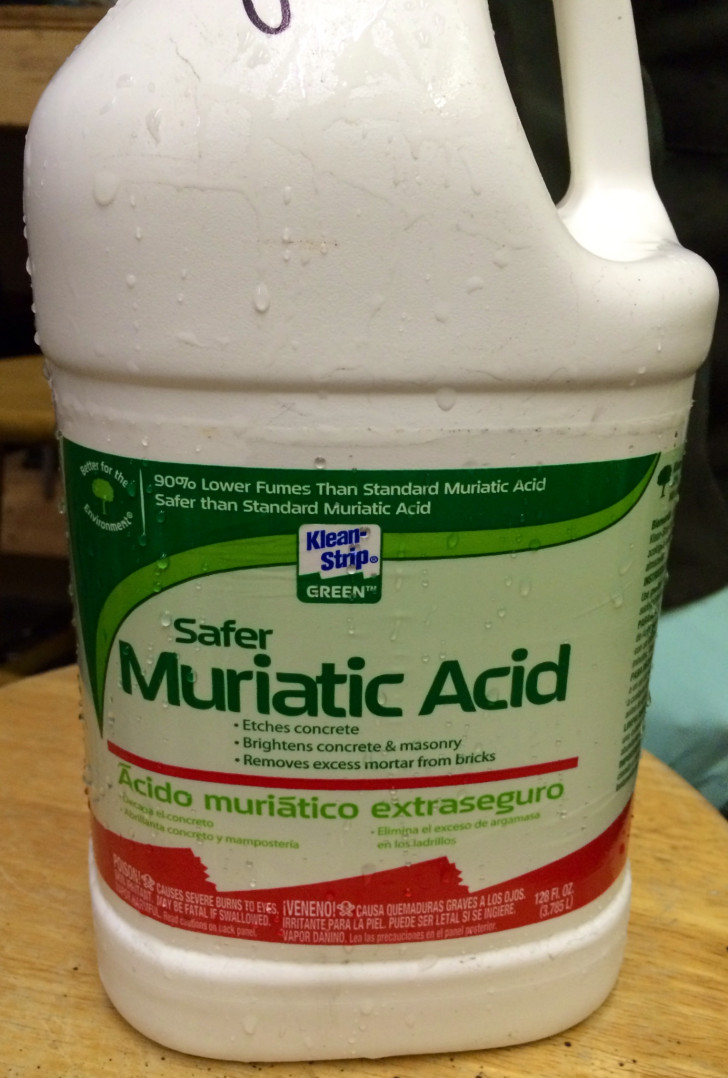 A bottle of muriatic acid