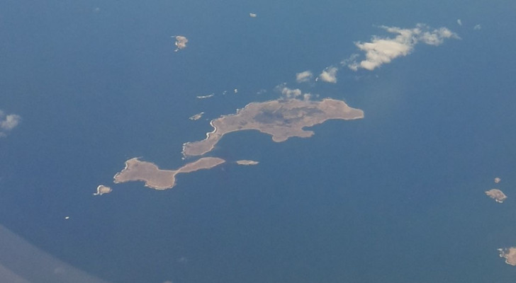 Vista dall'alto di Isla Tova, in cui la colonia di gatti domestici non ha contatti con l'uomo