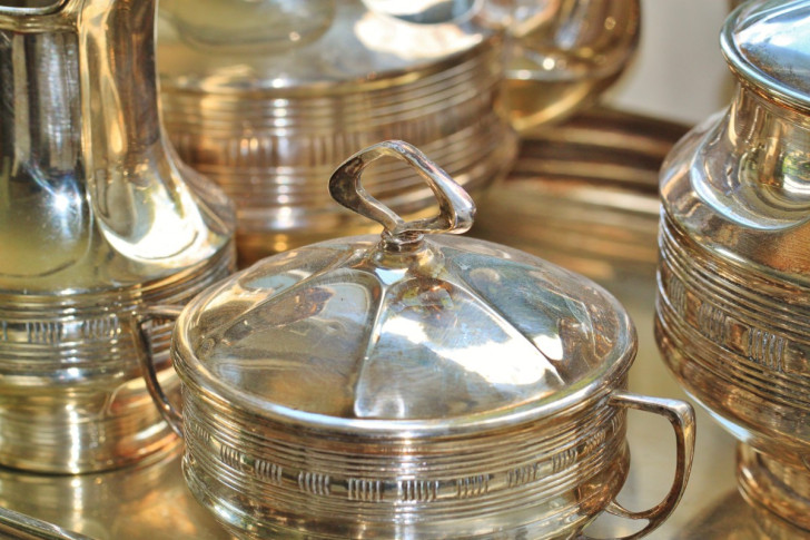 highly polished silver objects