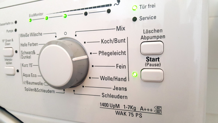 Control panel of a washing machine