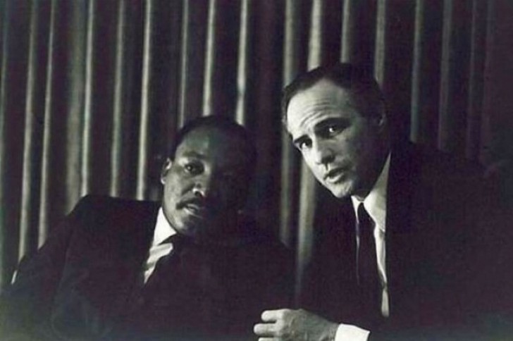 Martin Luther King Jr. en Marlon Brando