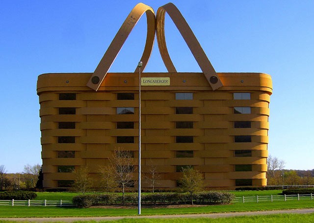 Het 'Picknickmand' gebouw, Ohio (VS).