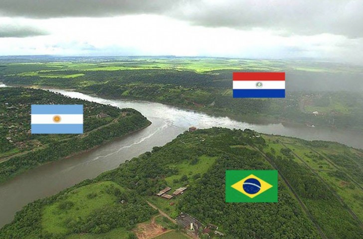 Argentina, Paraguay e Brasile: le tre nazioni formano una triplice frontiera.