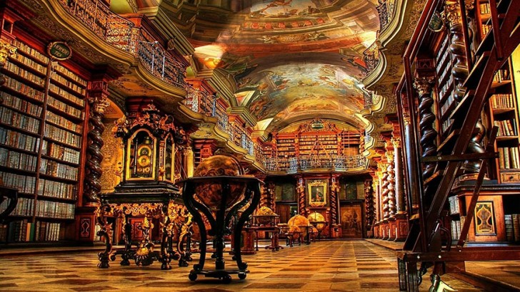 1. De nationale bibliotheek van Praag, Tsjechië