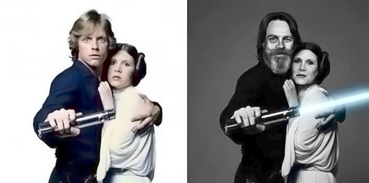 Mark Hamill e Carrie Fisher, personaggi di Star Wars