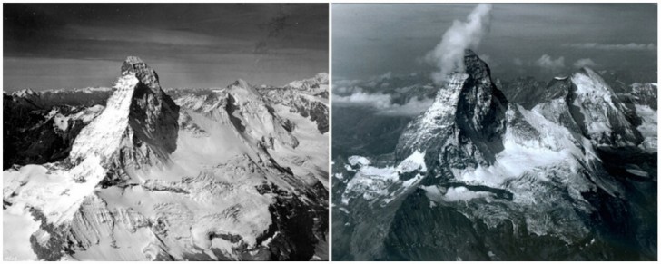 Monte Cervino, Alpi, confine Svizzera e Italia. Agosto 1960 - Agosto 2005
