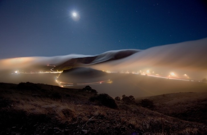 La nebbia su San Francisco, USA.