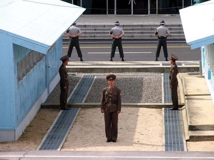 De grensovergang tussen Noord- en Zuid-Korea