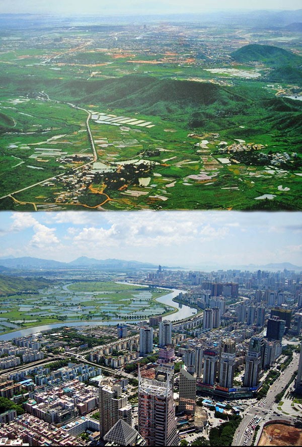 Shenzen, Chine. 1980 et 2011