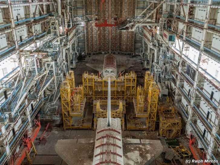 Der russische Buran Shuttle, von der UdSSR verlassen.