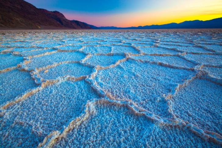 Zonsondergang in Death Valley, Verenigde Staten