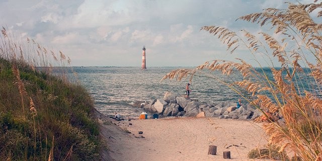 Het baken van de navigatie: Morris Island ( Verenigde Staten)