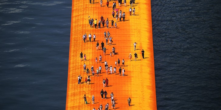 'It's all physical, real, is not cinema, things that are true -- the wind, the sun, the time that you must let pass"', explains the artist who, with Floating Piers, has realized a dream.