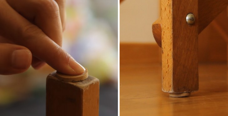 Släng inte vinkorkar: ni kan använda dem som tassar på möblerna för att skydda golvet!