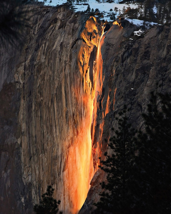 De watervallen van Horsetail (Californië)