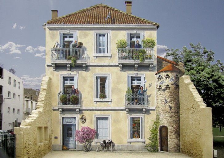 Patrick is een Franse kunstenaar die gespecialiseerd is in architecturale wandschilderingen. Hij heeft daarbij het doel om nieuw leven te blazen in saaie stedelijke ( verwaarloosde) gebouwen.
