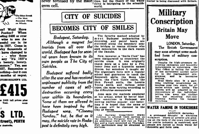 L'articolo pubblicato sul Sunday Times Perth risalente al 17 ottobre 1937 spiega l'iniziativa.