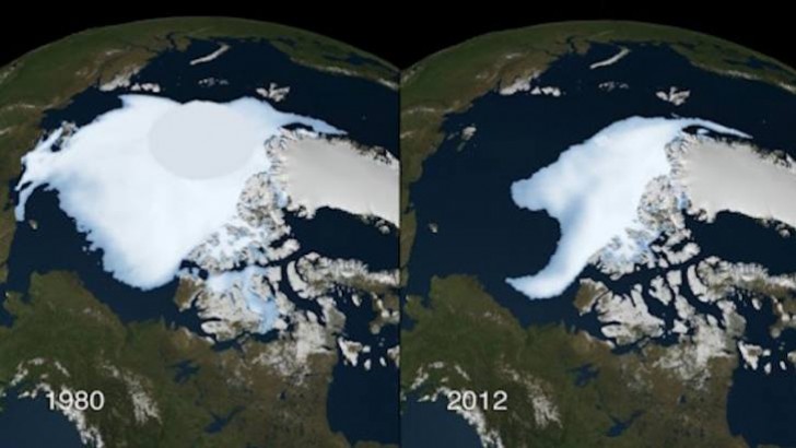 Arctique, en 1980 et en 2012