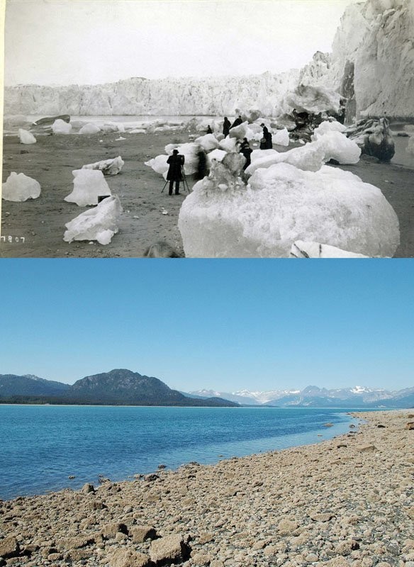 Muir-Gletscher, Alaska, 1880 und 2005