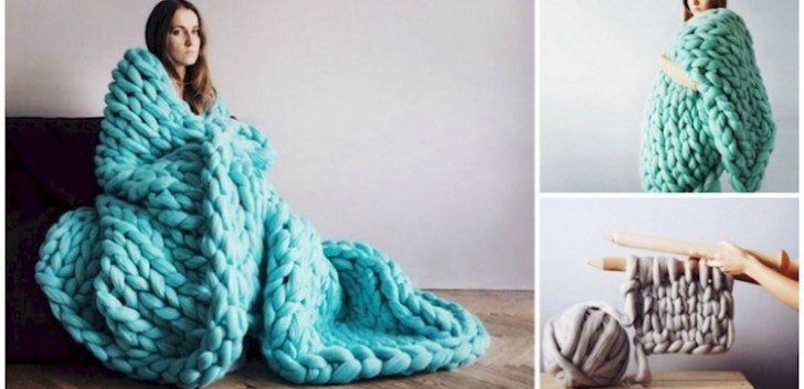 L'inventrice di questa irresistibile coperta è Laura Birex, appassionata di lavori sperimentali con i ferri.