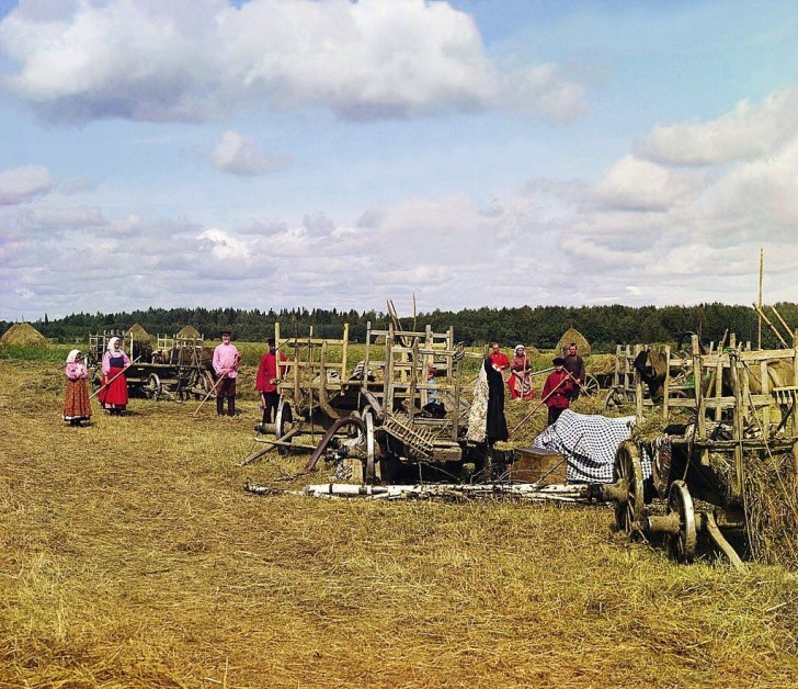 22. Boeren nemen pauze in Tsjerepovetsj (Noordwest-Rusland ) - 1909