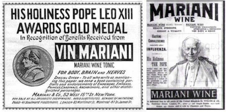 Même le pape Léon XIII a soutenu la campagne, en prêtant son visage et en lui donnant la médaille d'or du Vatican.