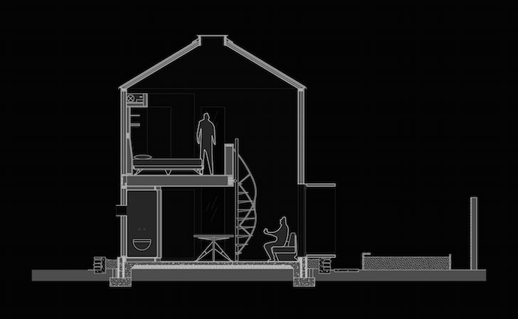 Et voici le projet du silo, transformé en maison, à partir d'un angle différent...
