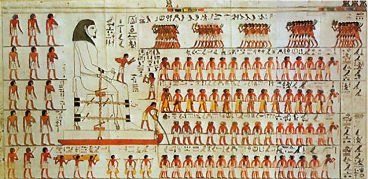 La scoperta è confermata da un dipinto murario nella tomba di un faraone: una fila di operai traina una statua nel deserto preceduta da un uomo che bagna la sabbia
